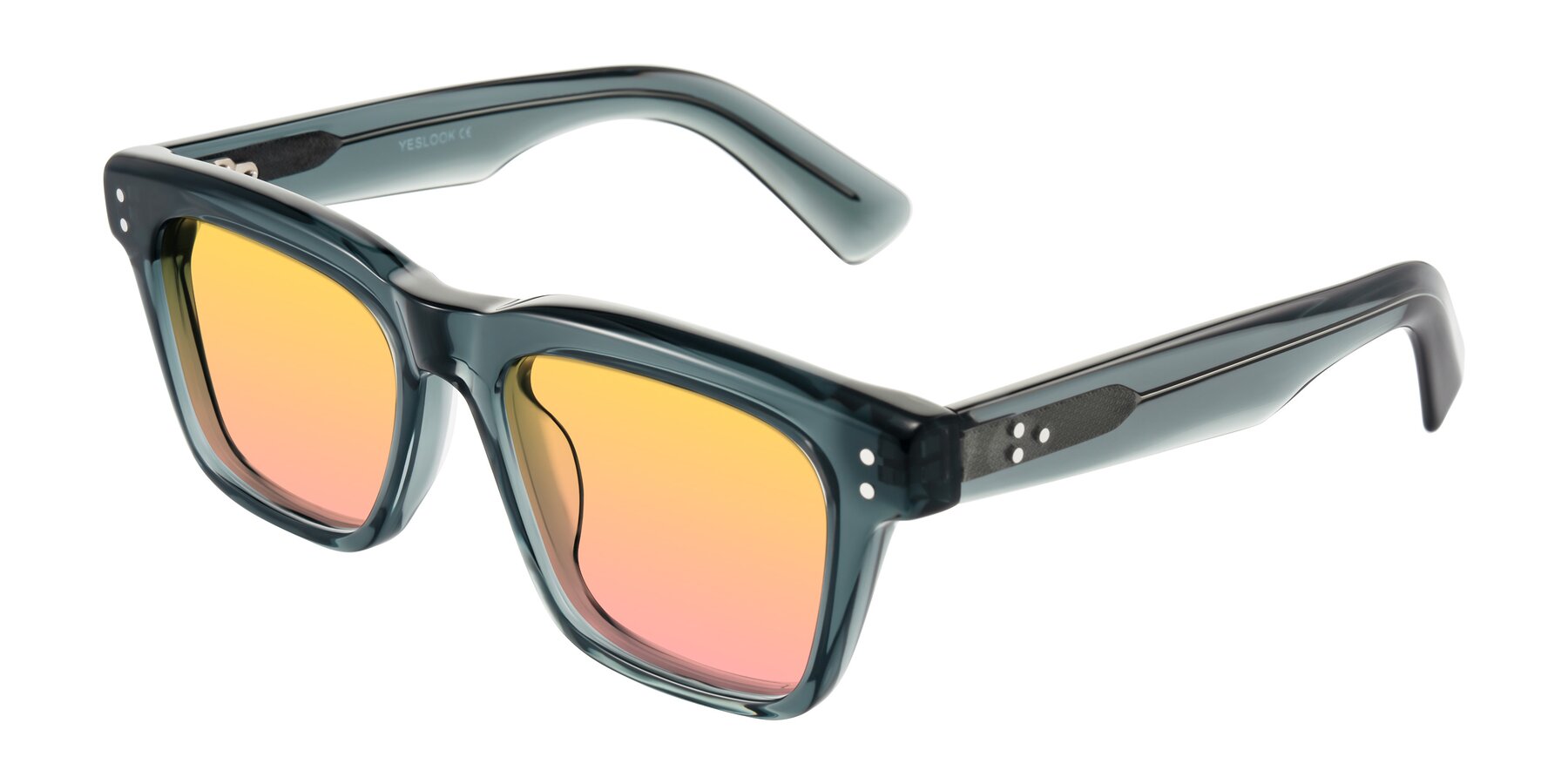 Angle of Paisley in Translucent Gray with Yellow / Pink Gradient Lenses