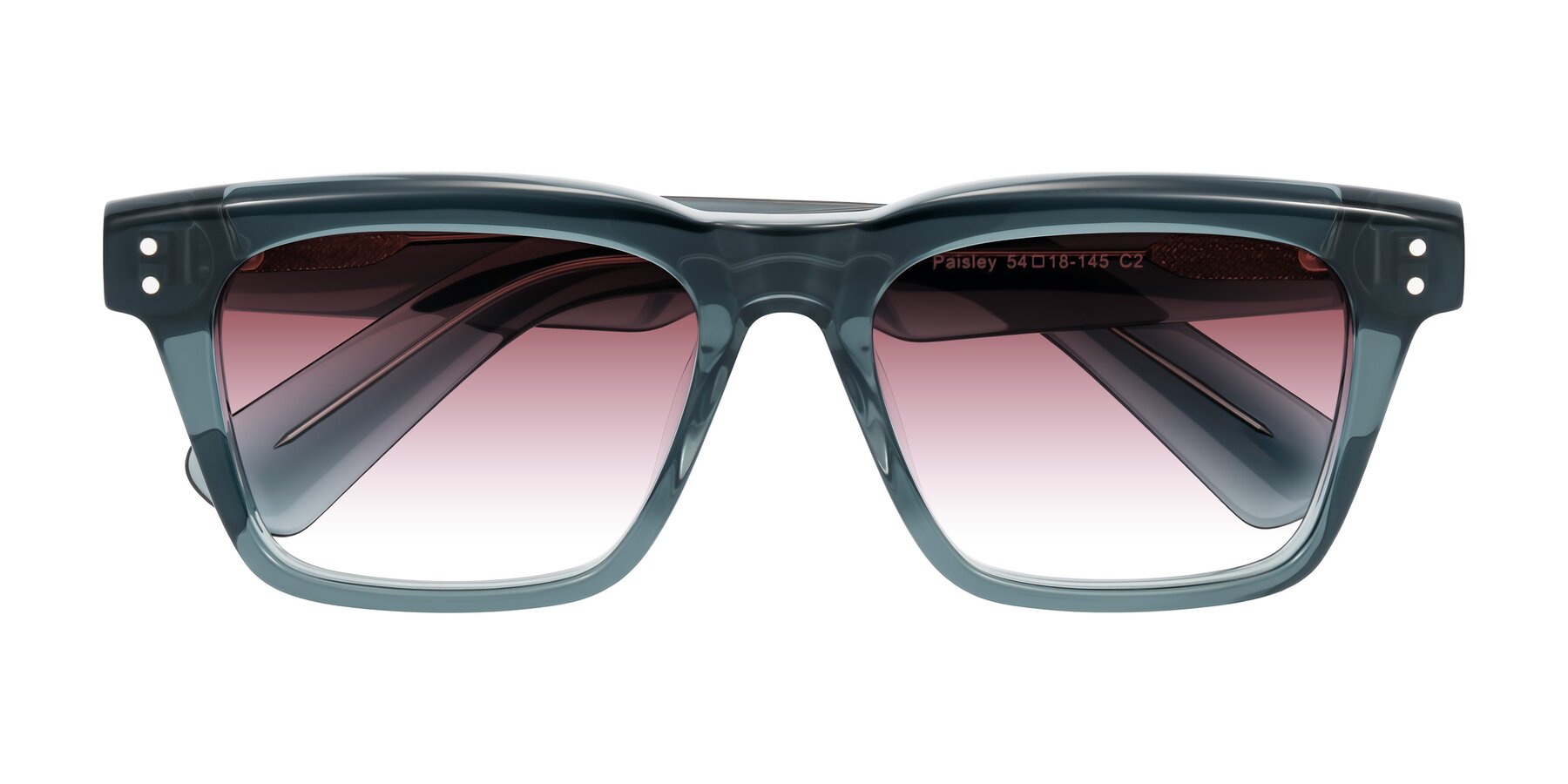 Folded Front of Paisley in Translucent Gray with Garnet Gradient Lenses