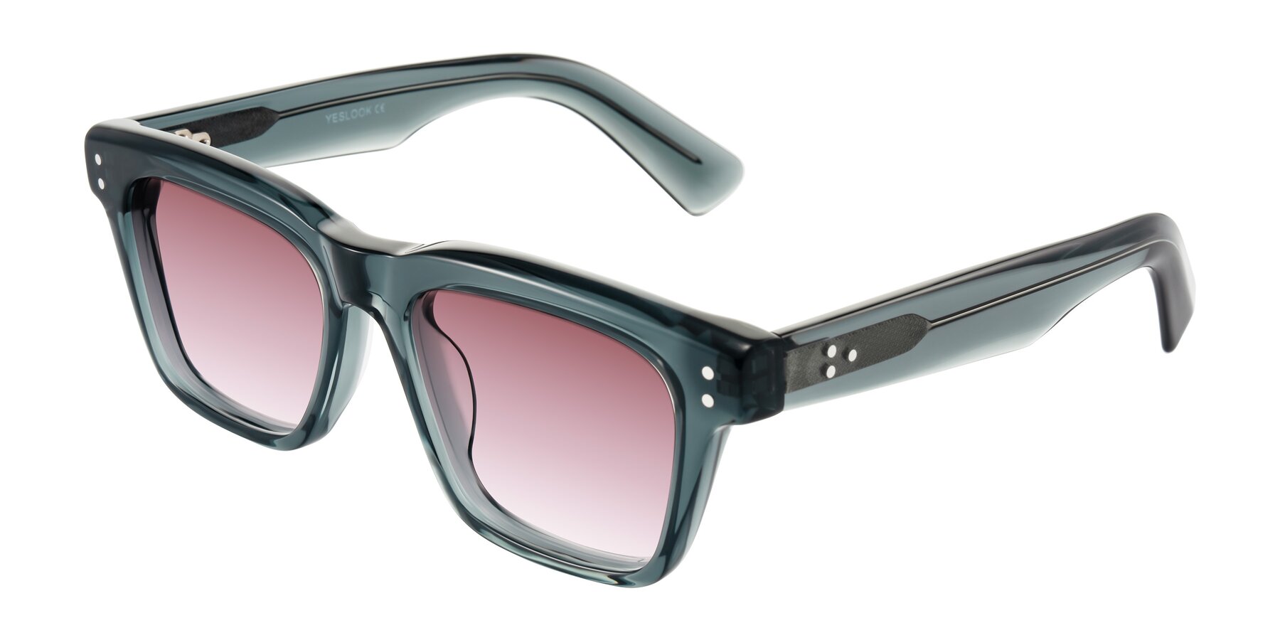 Angle of Paisley in Translucent Gray with Garnet Gradient Lenses