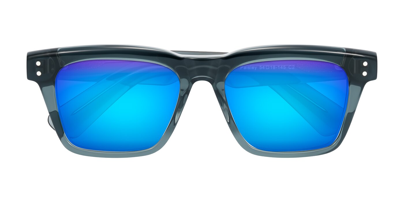 Paisley - Translucent Gray Flash Mirrored Sunglasses