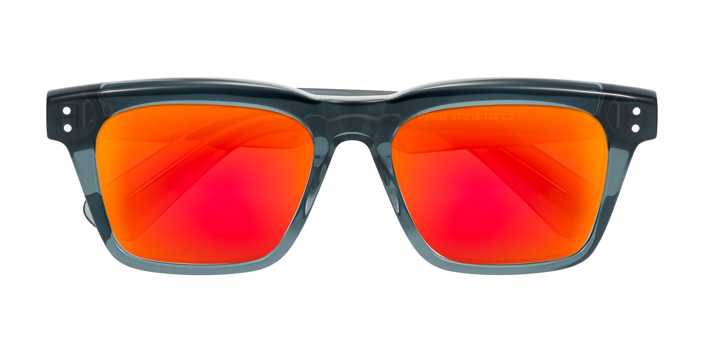 Paisley - Translucent Gray Flash Mirrored Sunglasses