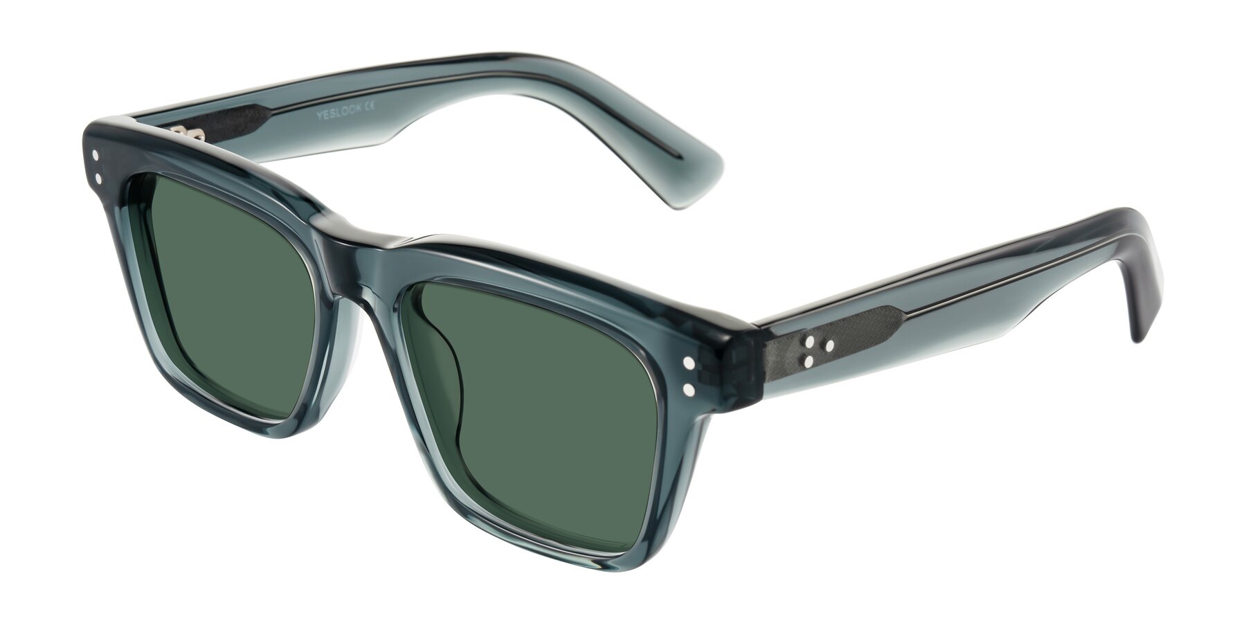 Angle of Paisley in Translucent Gray with Green Polarized Lenses