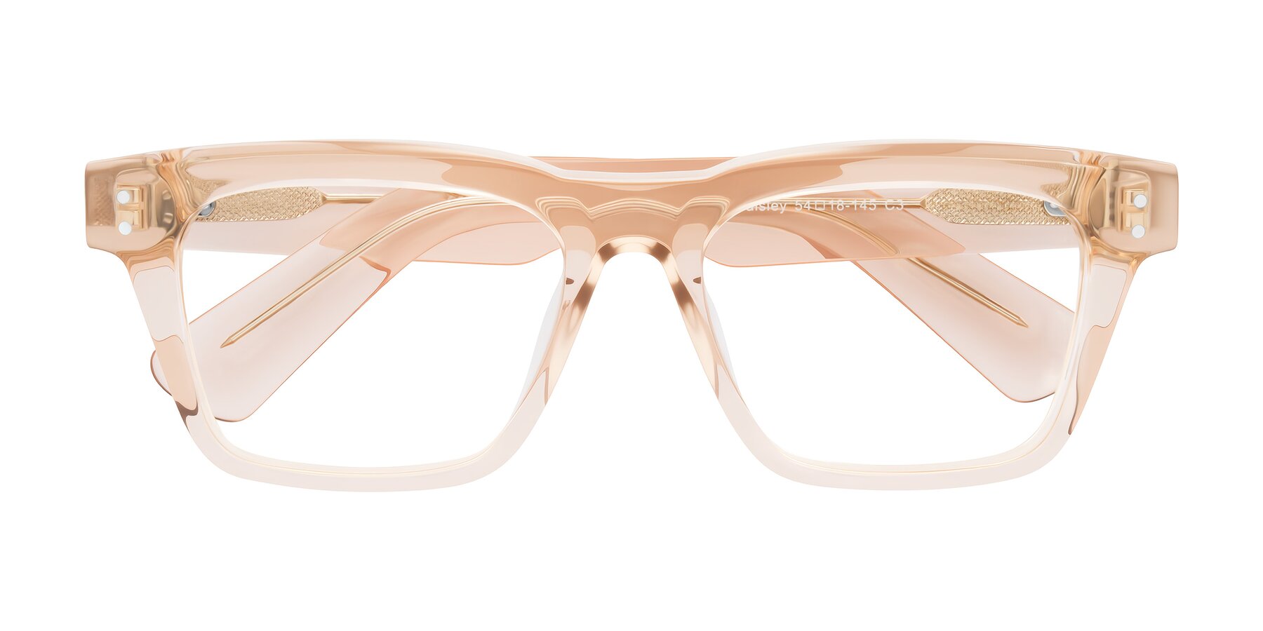 Folded Front of Paisley in Translucent Brown with Clear Blue Light Blocking Lenses