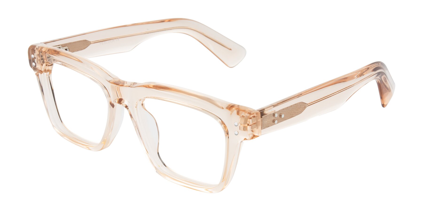 Angle of Paisley in Translucent Brown with Clear Blue Light Blocking Lenses