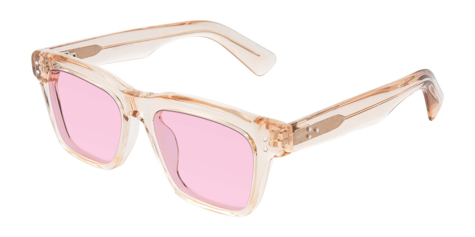 Angle of Paisley in Translucent Brown with Light Pink Tinted Lenses