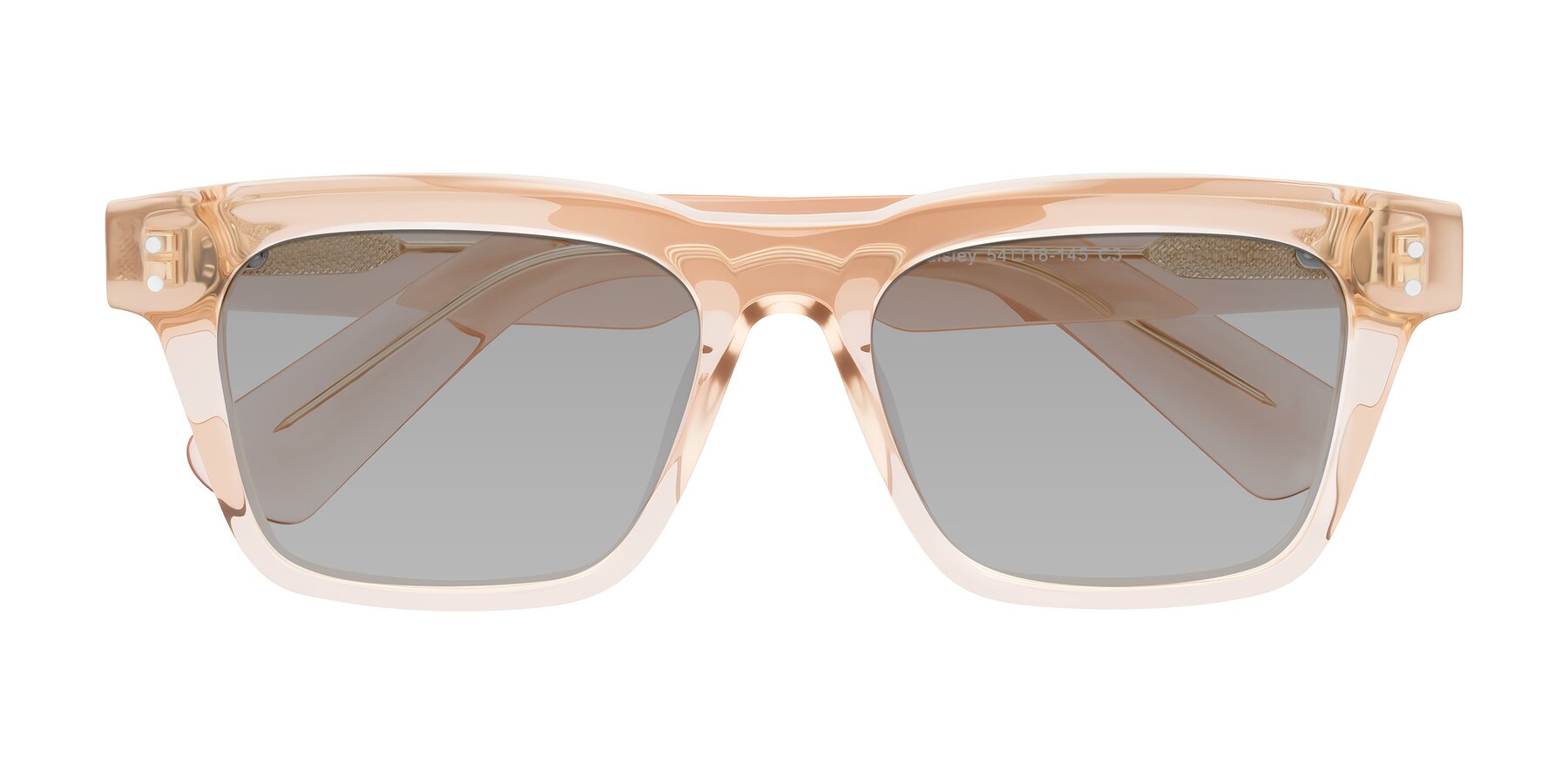 Folded Front of Paisley in Translucent Brown with Light Gray Tinted Lenses
