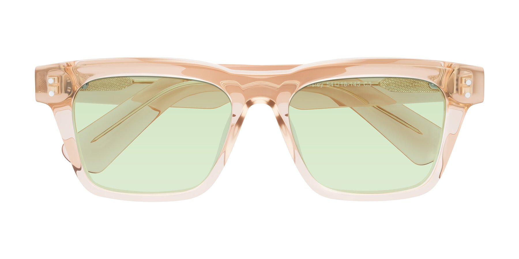 Folded Front of Paisley in Translucent Brown with Light Green Tinted Lenses