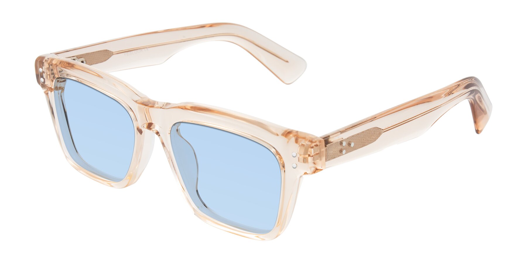 Angle of Paisley in Translucent Brown with Light Blue Tinted Lenses