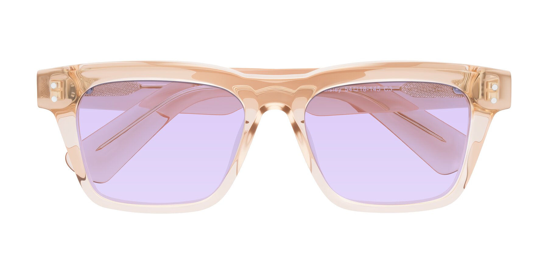 Folded Front of Paisley in Translucent Brown with Light Purple Tinted Lenses