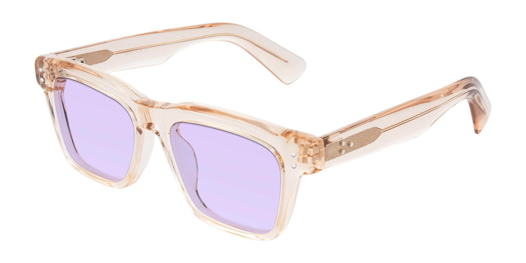 Angle of Paisley in Translucent Brown with Light Purple Tinted Lenses