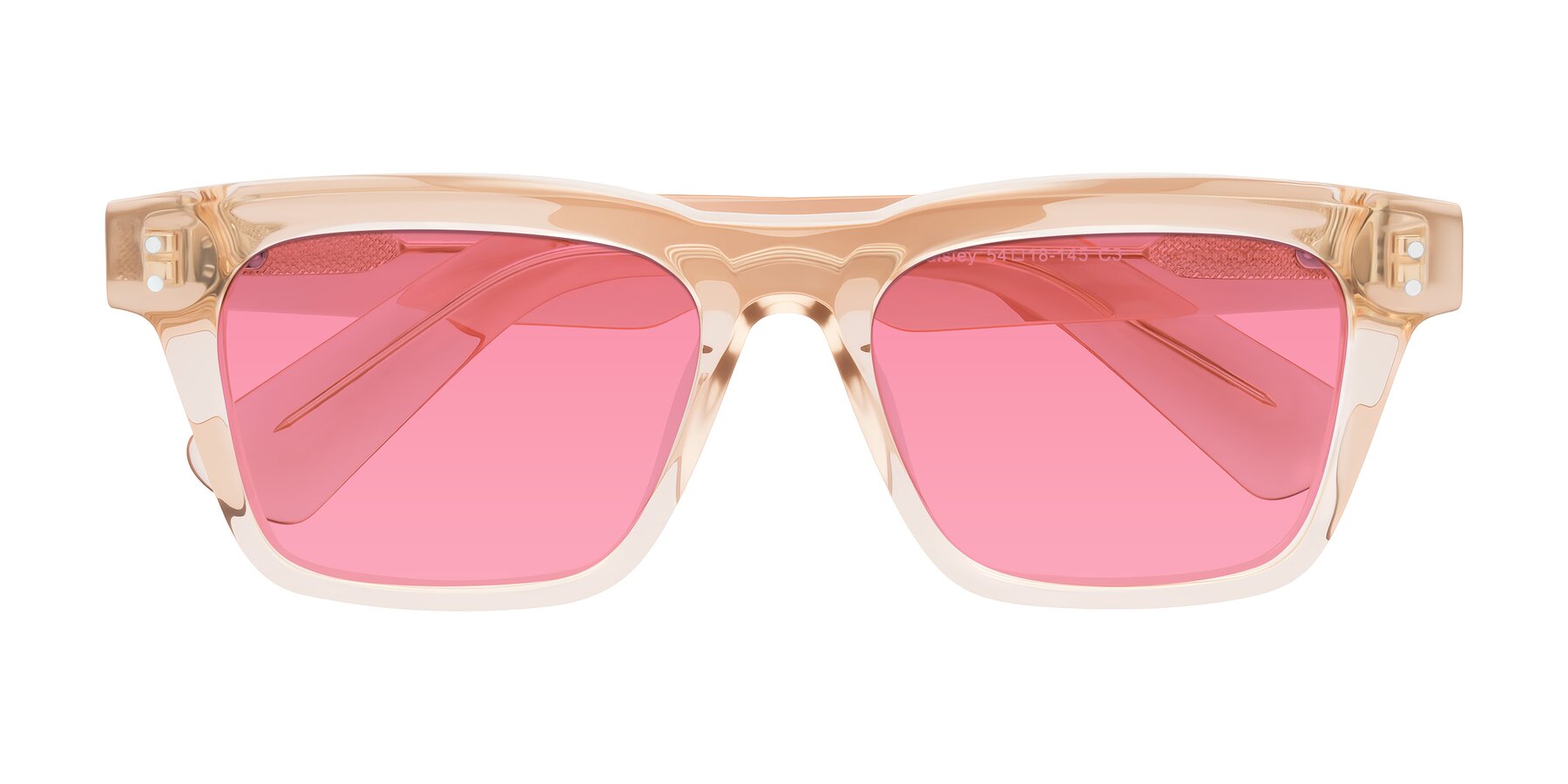 Folded Front of Paisley in Translucent Brown with Pink Tinted Lenses