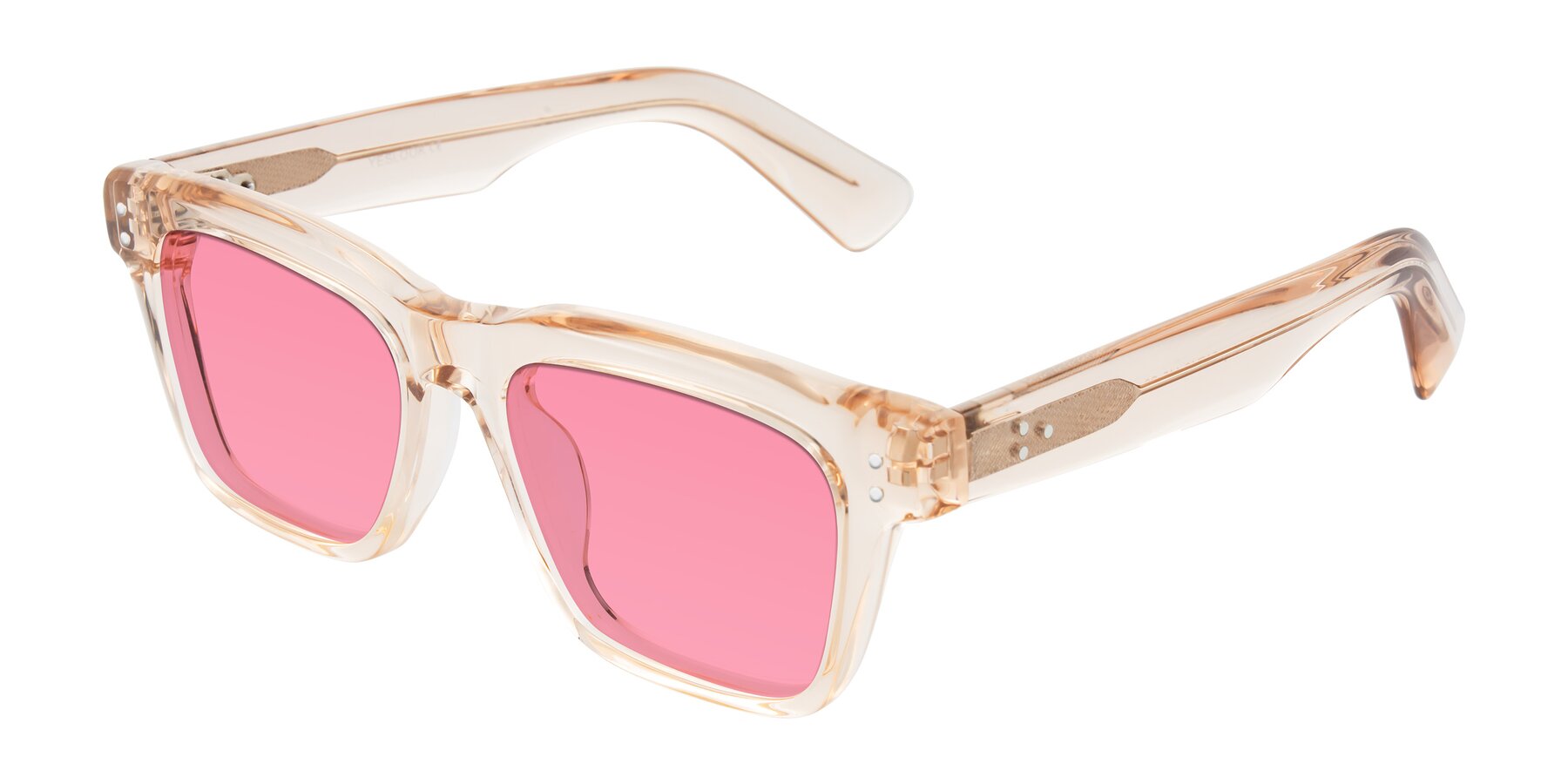 Angle of Paisley in Translucent Brown with Pink Tinted Lenses