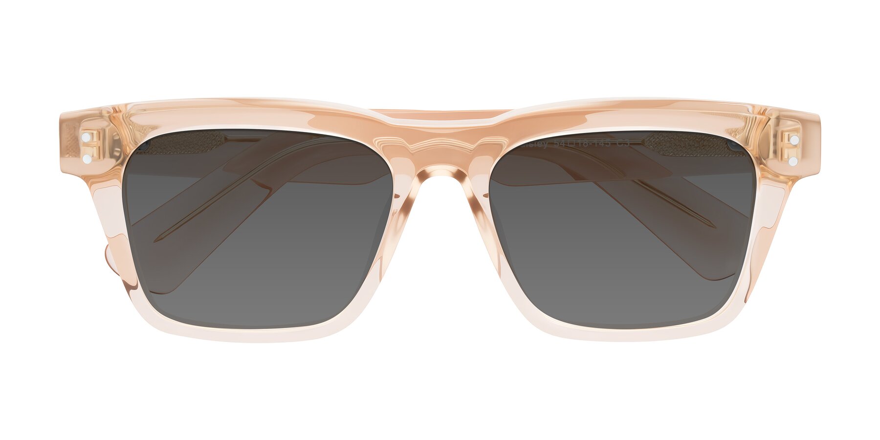 Folded Front of Paisley in Translucent Brown with Medium Gray Tinted Lenses