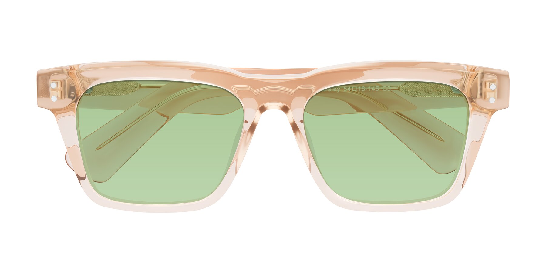 Folded Front of Paisley in Translucent Brown with Medium Green Tinted Lenses