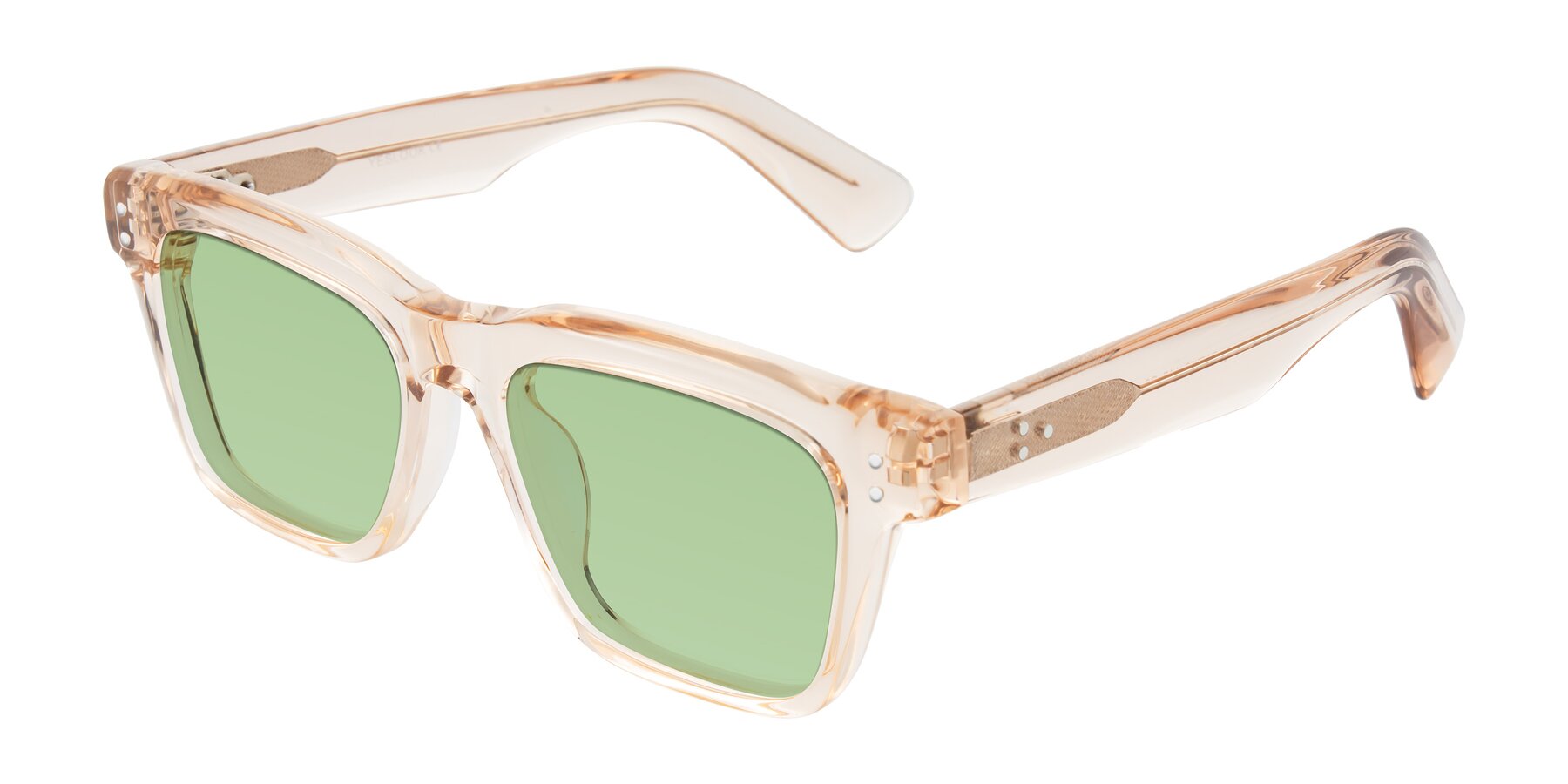 Angle of Paisley in Translucent Brown with Medium Green Tinted Lenses