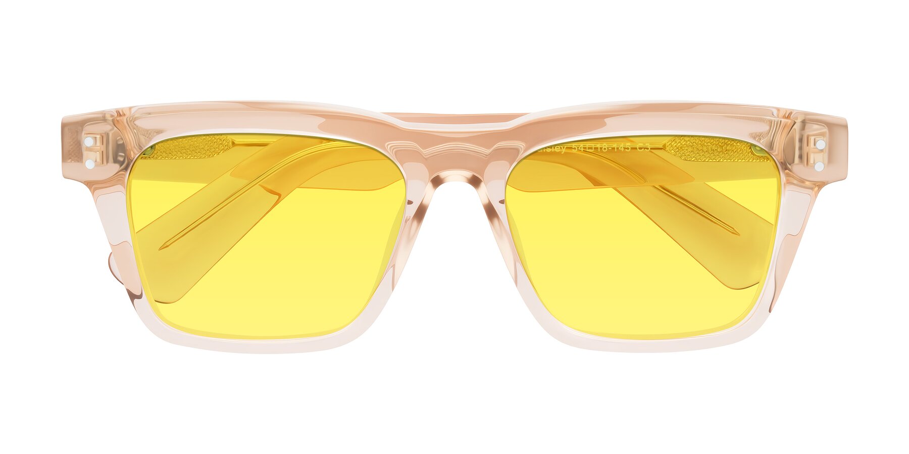 Folded Front of Paisley in Translucent Brown with Medium Yellow Tinted Lenses