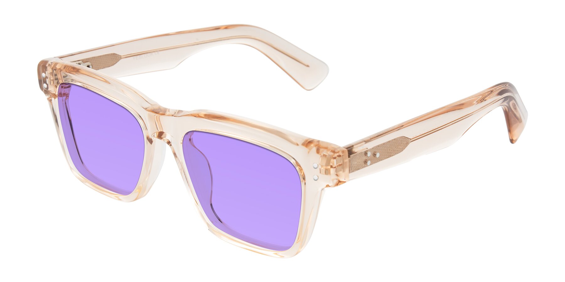 Angle of Paisley in Translucent Brown with Medium Purple Tinted Lenses
