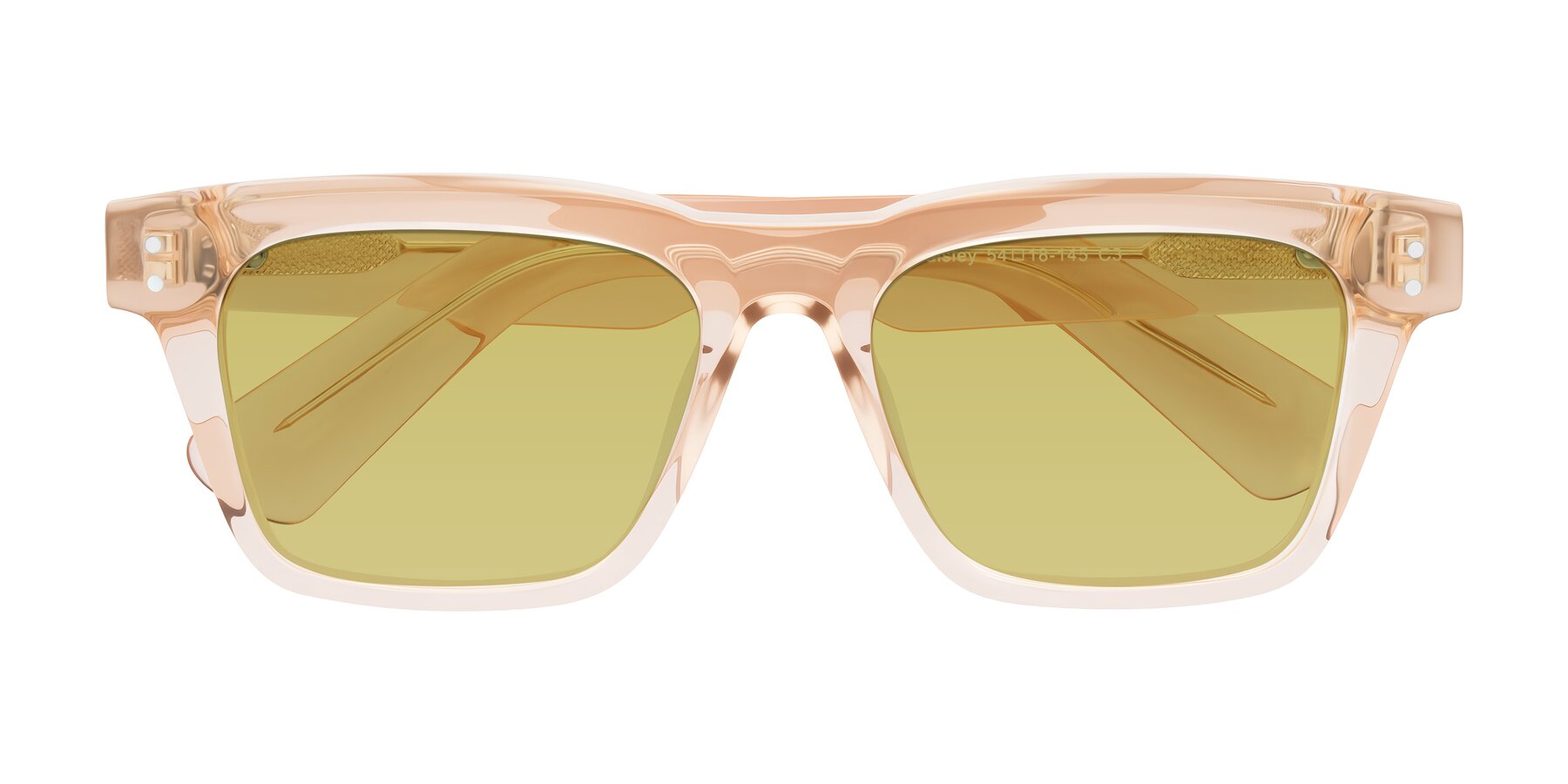Folded Front of Paisley in Translucent Brown with Medium Champagne Tinted Lenses