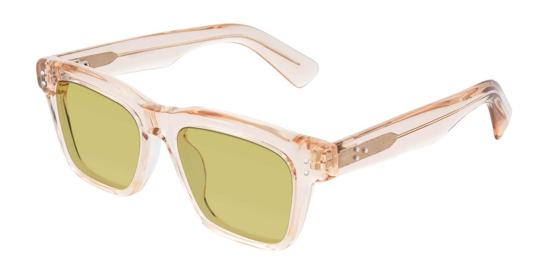Angle of Paisley in Translucent Brown with Medium Champagne Tinted Lenses