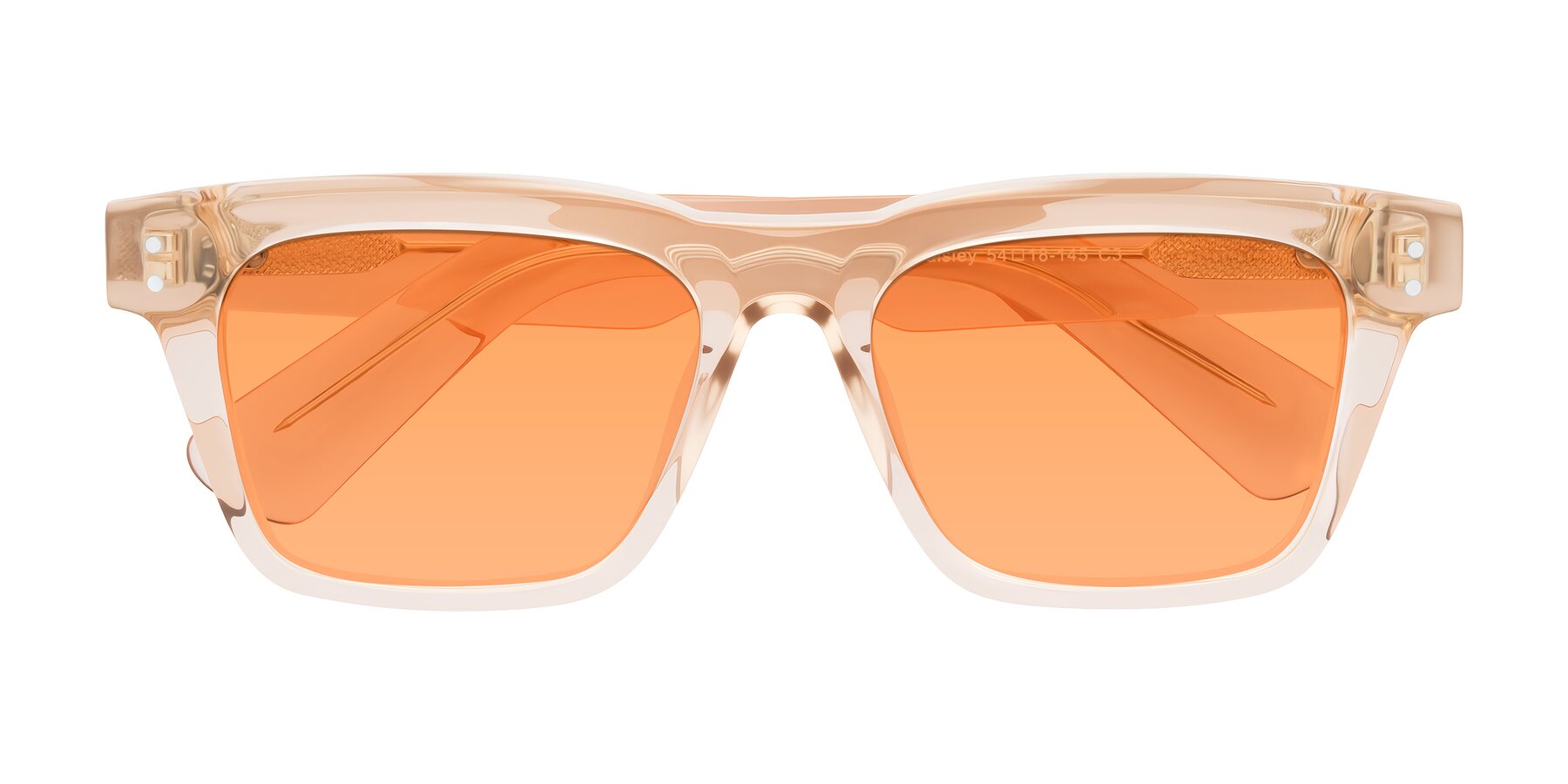 Folded Front of Paisley in Translucent Brown with Medium Orange Tinted Lenses