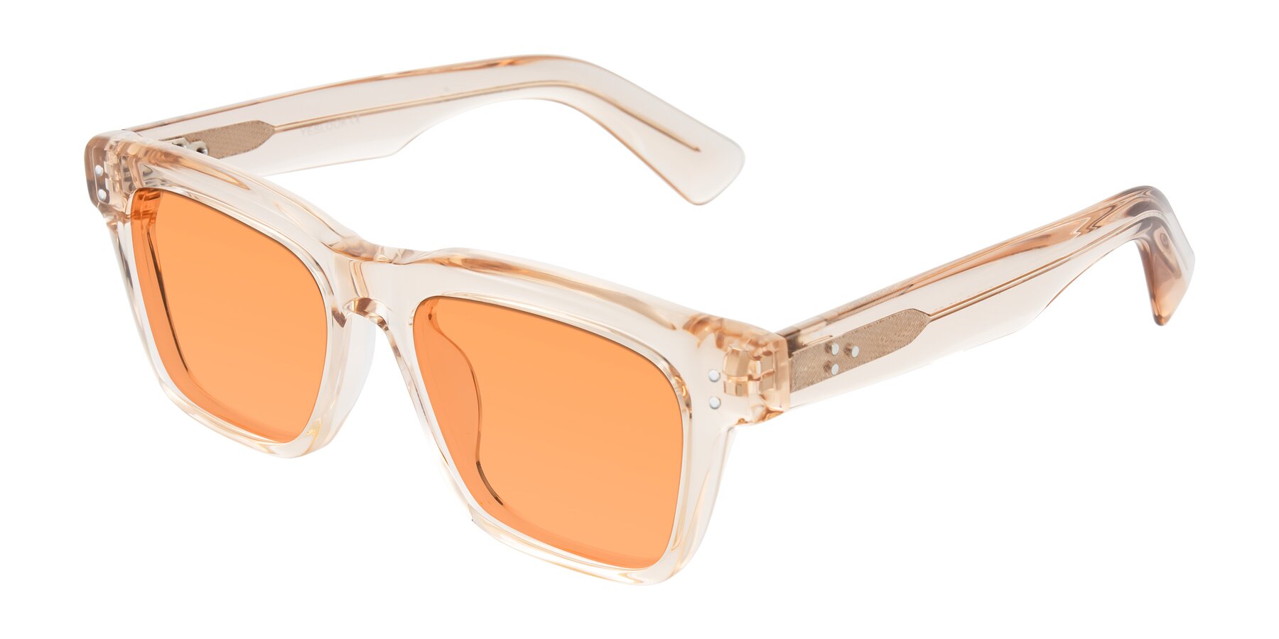 Angle of Paisley in Translucent Brown with Medium Orange Tinted Lenses