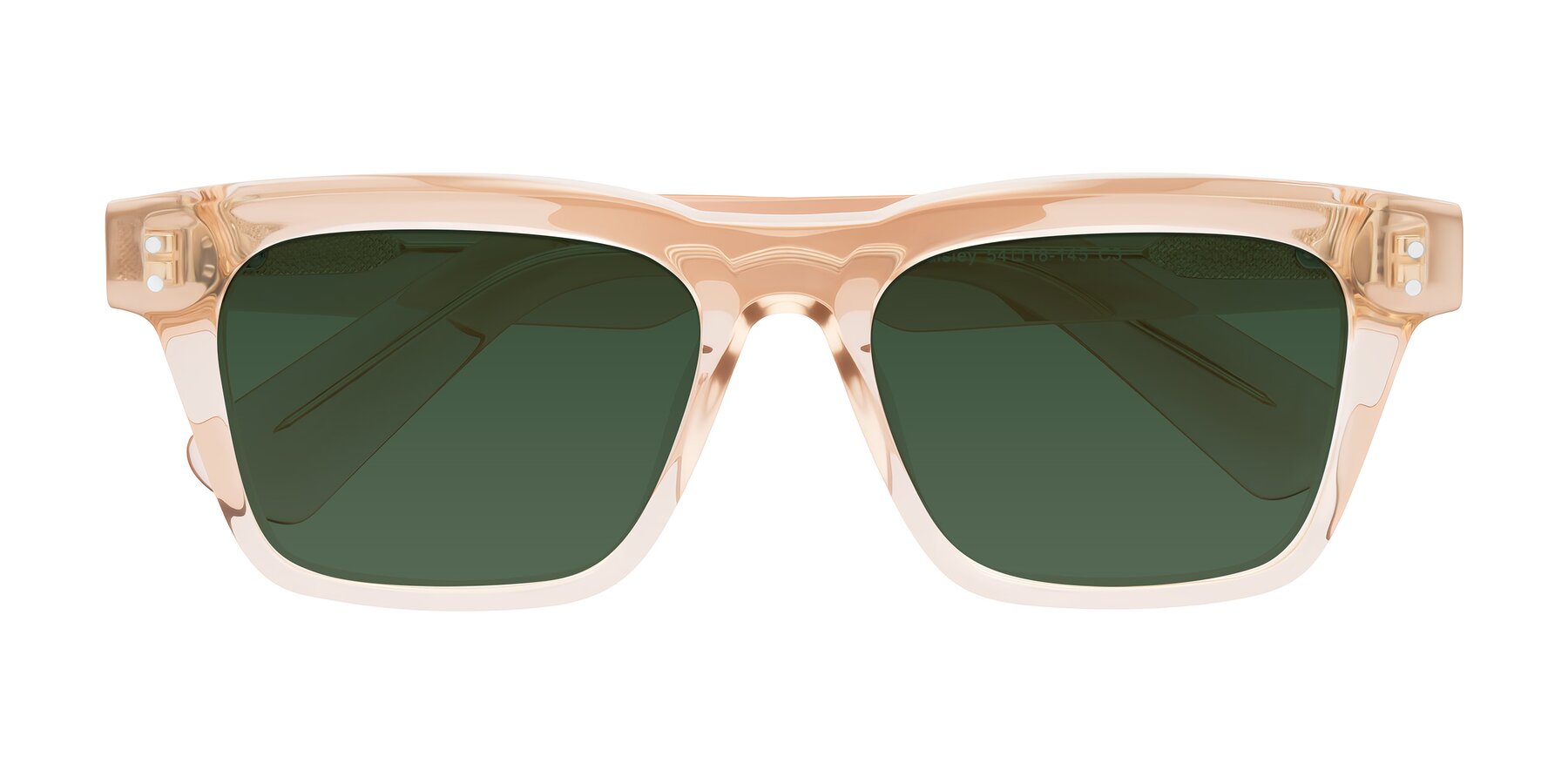 Folded Front of Paisley in Translucent Brown with Green Tinted Lenses