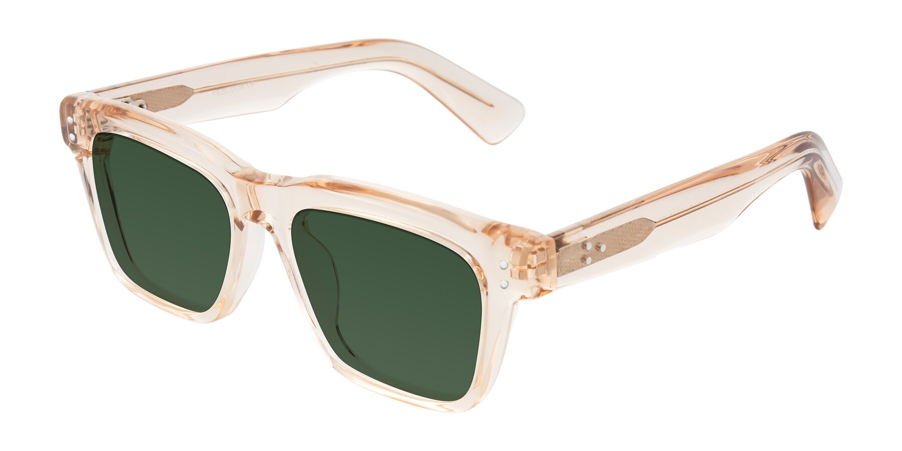 Angle of Paisley in Translucent Brown with Green Tinted Lenses
