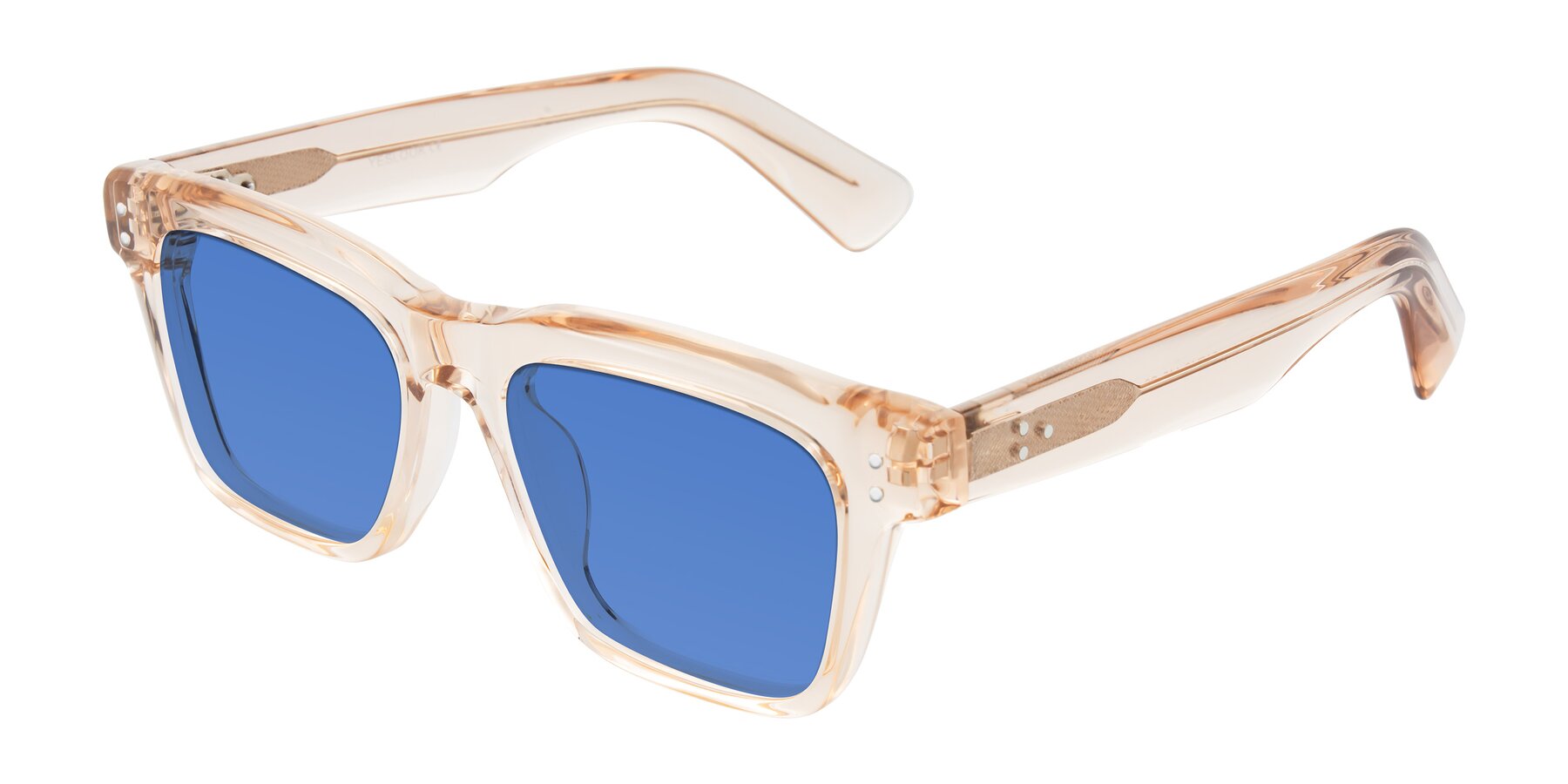 Angle of Paisley in Translucent Brown with Blue Tinted Lenses