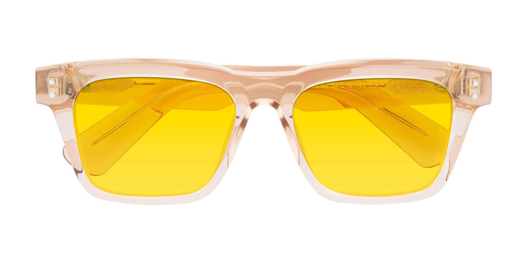 Folded Front of Paisley in Translucent Brown with Yellow Tinted Lenses