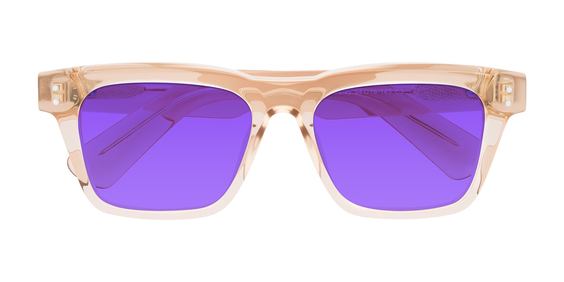 Folded Front of Paisley in Translucent Brown with Purple Tinted Lenses