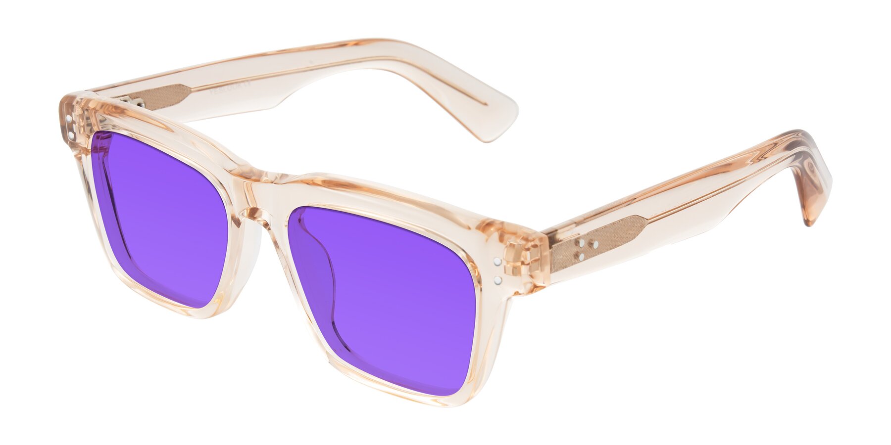 Angle of Paisley in Translucent Brown with Purple Tinted Lenses