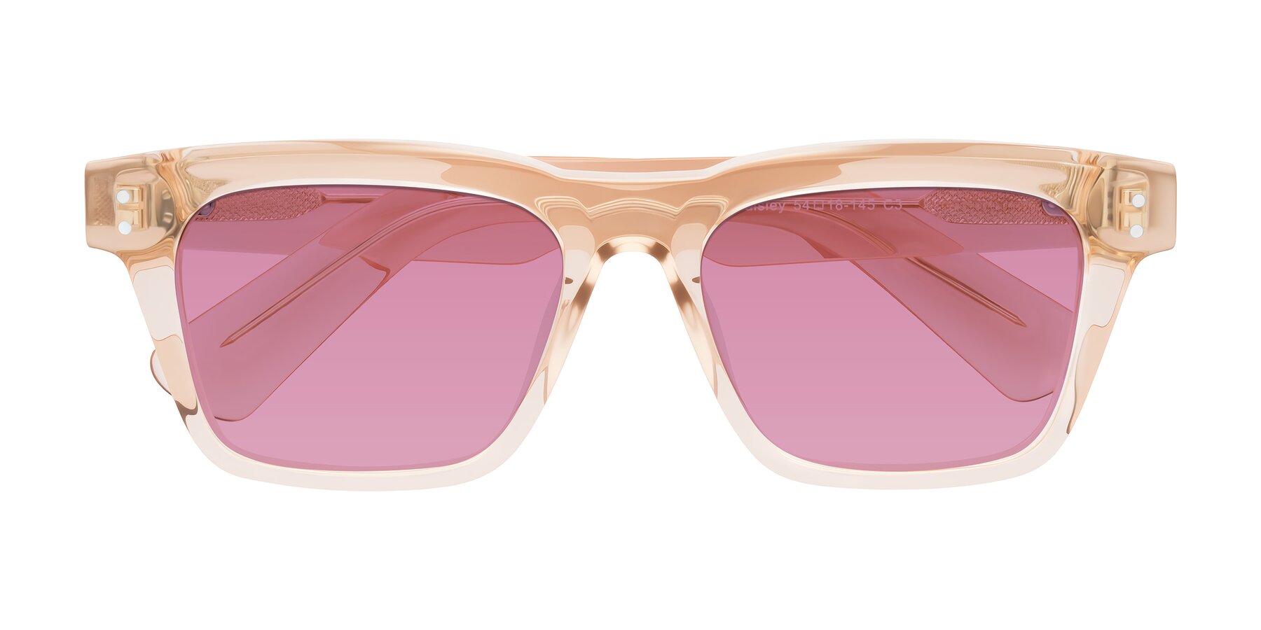 Folded Front of Paisley in Translucent Brown with Medium Wine Tinted Lenses