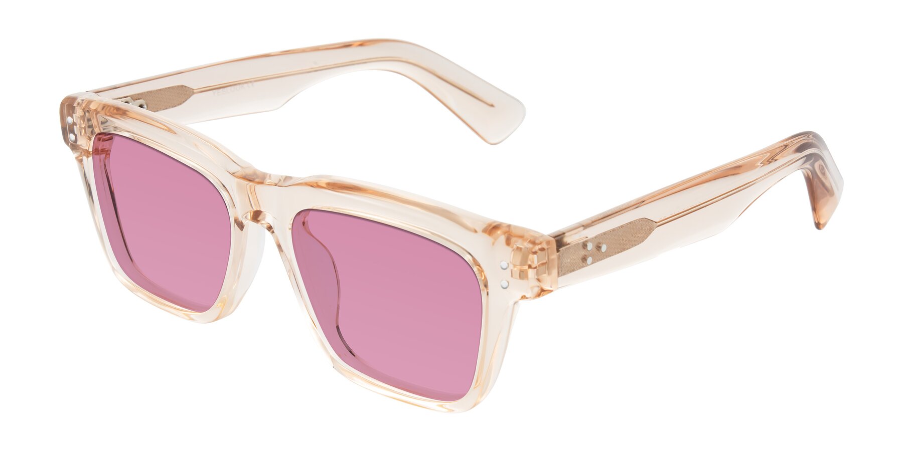 Angle of Paisley in Translucent Brown with Medium Wine Tinted Lenses