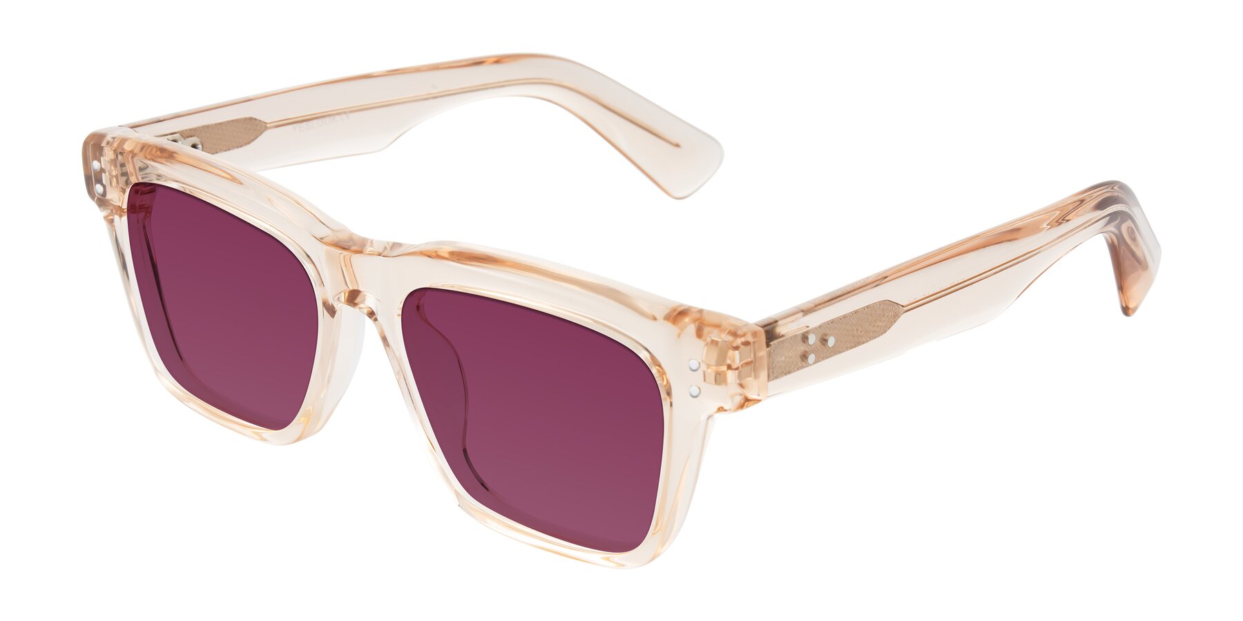 Angle of Paisley in Translucent Brown with Wine Tinted Lenses