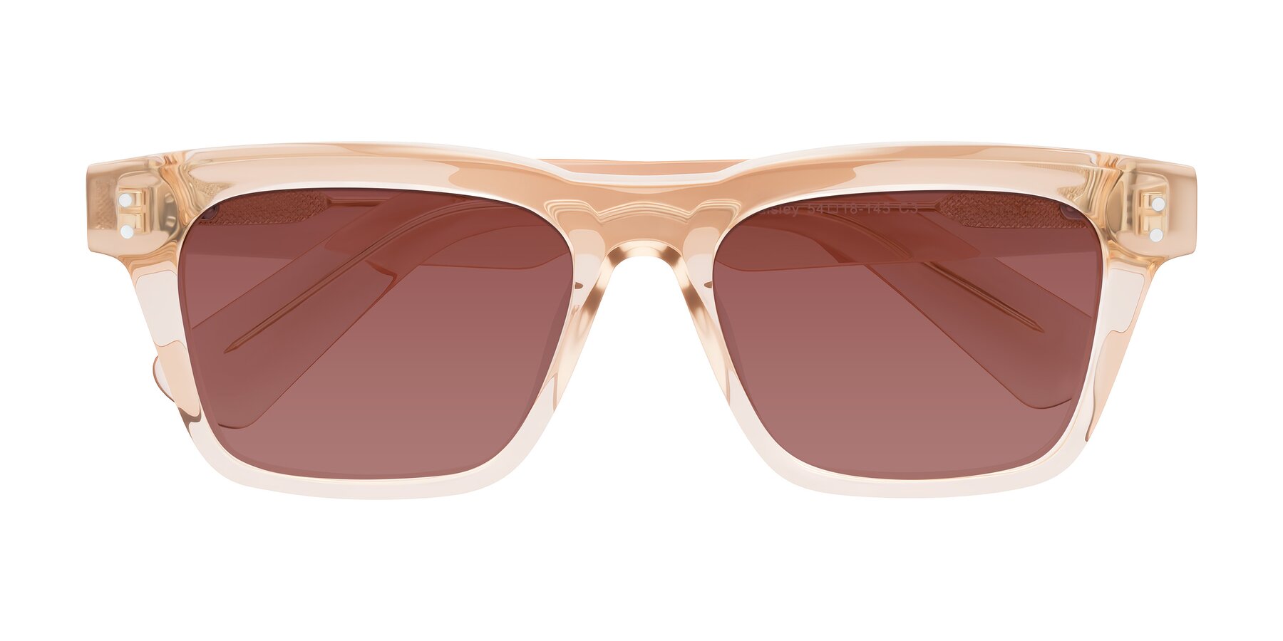 Folded Front of Paisley in Translucent Brown with Garnet Tinted Lenses