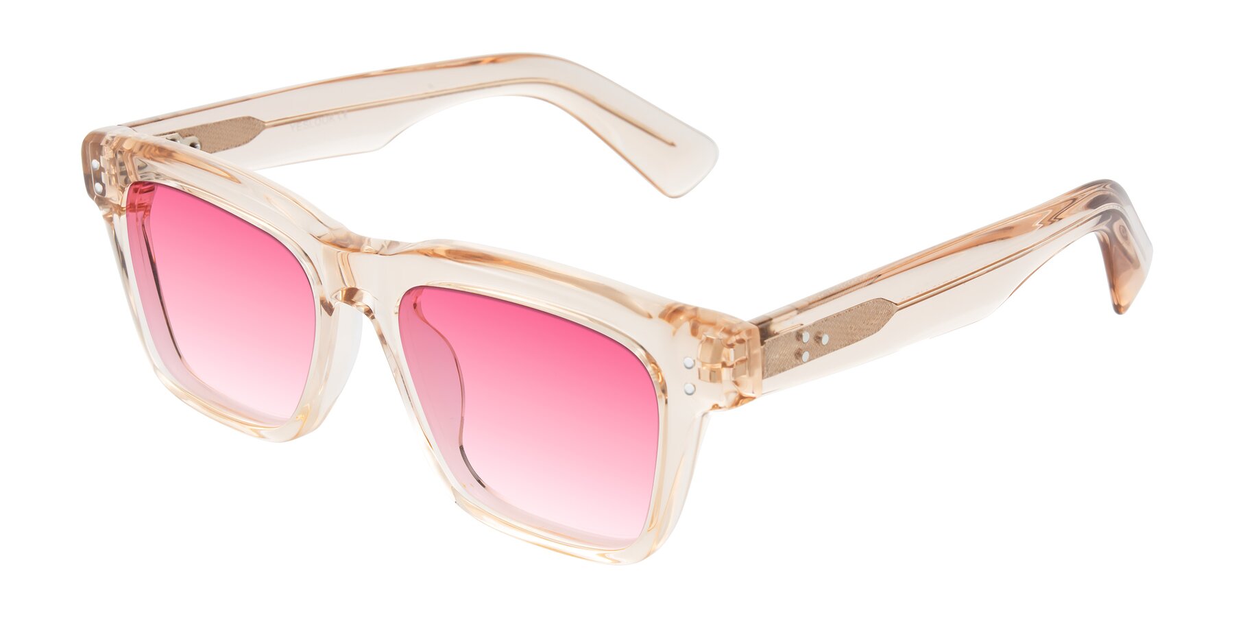 Angle of Paisley in Translucent Brown with Pink Gradient Lenses