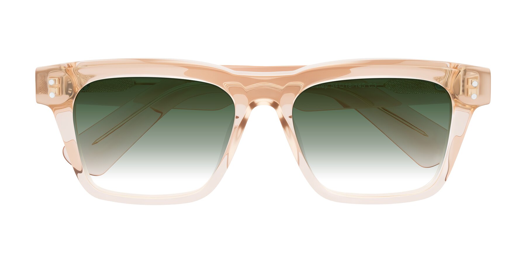 Folded Front of Paisley in Translucent Brown with Green Gradient Lenses