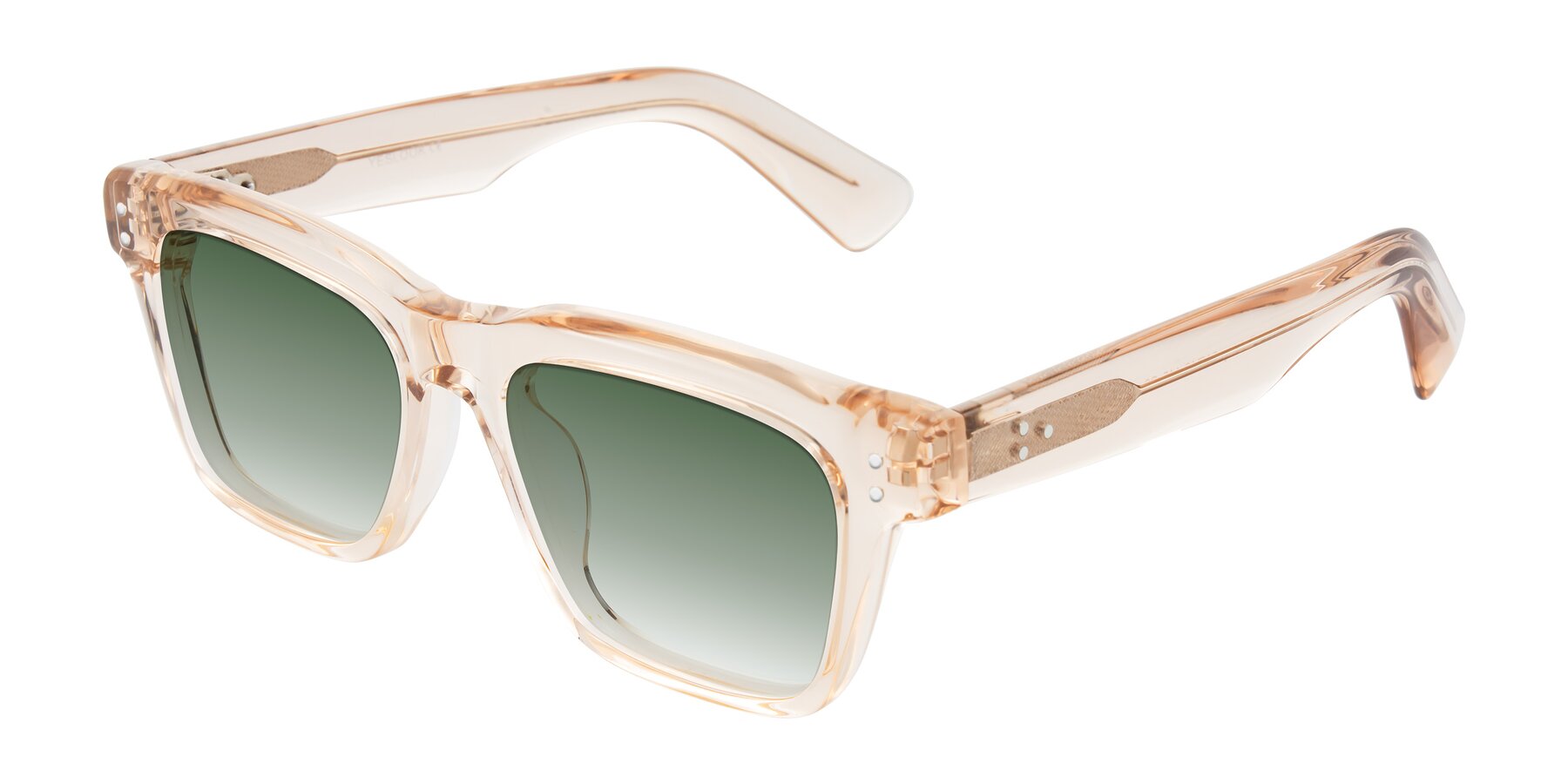 Angle of Paisley in Translucent Brown with Green Gradient Lenses