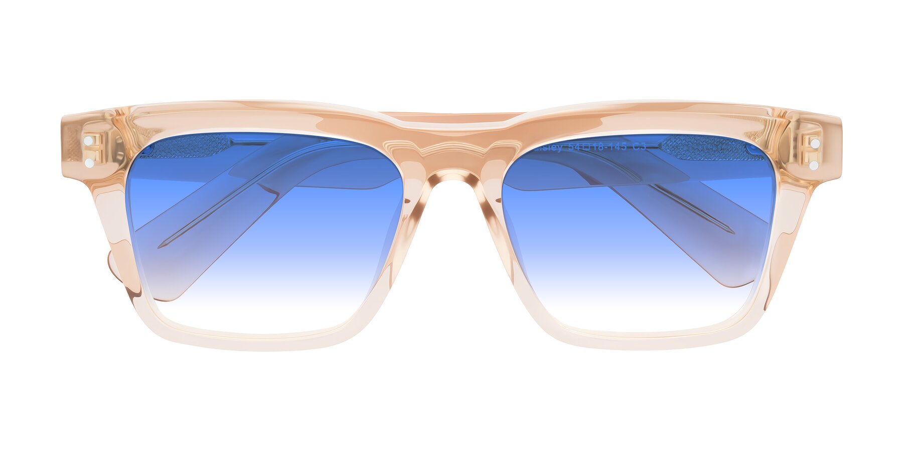 Folded Front of Paisley in Translucent Brown with Blue Gradient Lenses