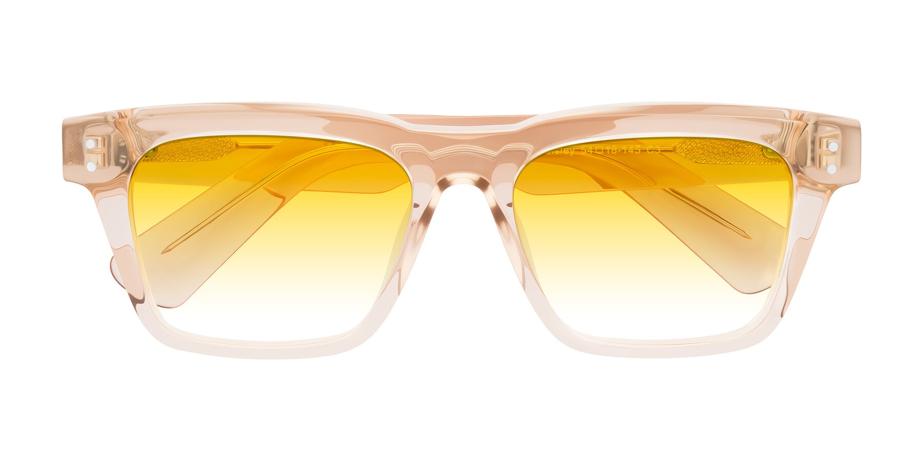 Folded Front of Paisley in Translucent Brown with Yellow Gradient Lenses