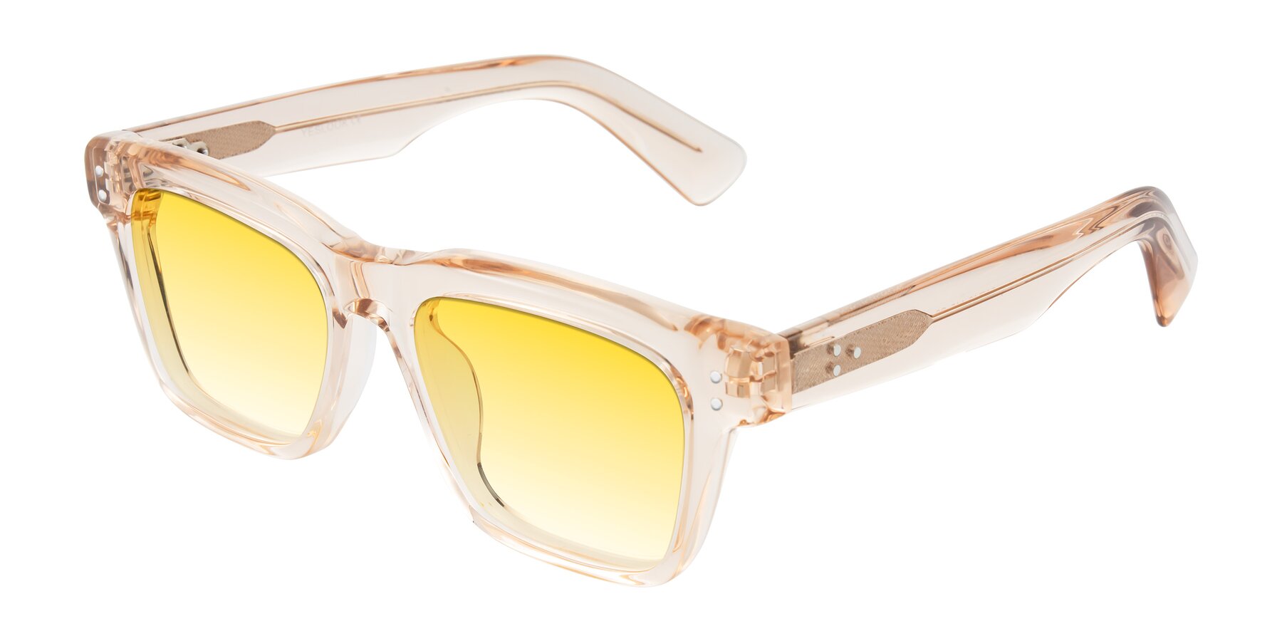 Angle of Paisley in Translucent Brown with Yellow Gradient Lenses
