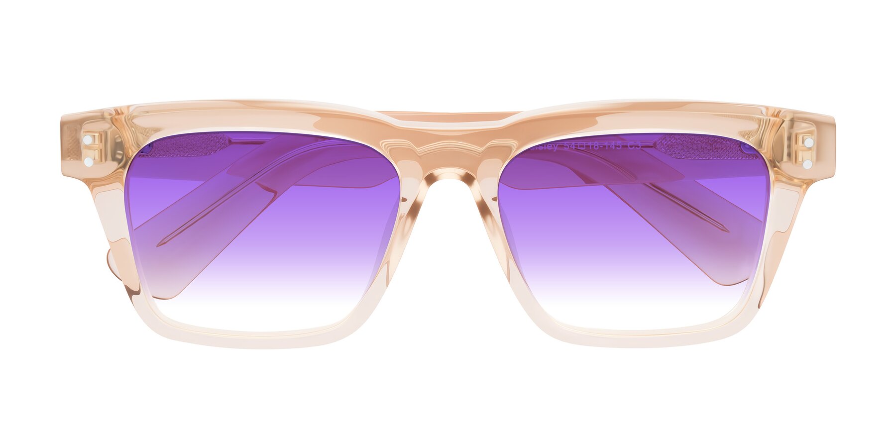 Folded Front of Paisley in Translucent Brown with Purple Gradient Lenses
