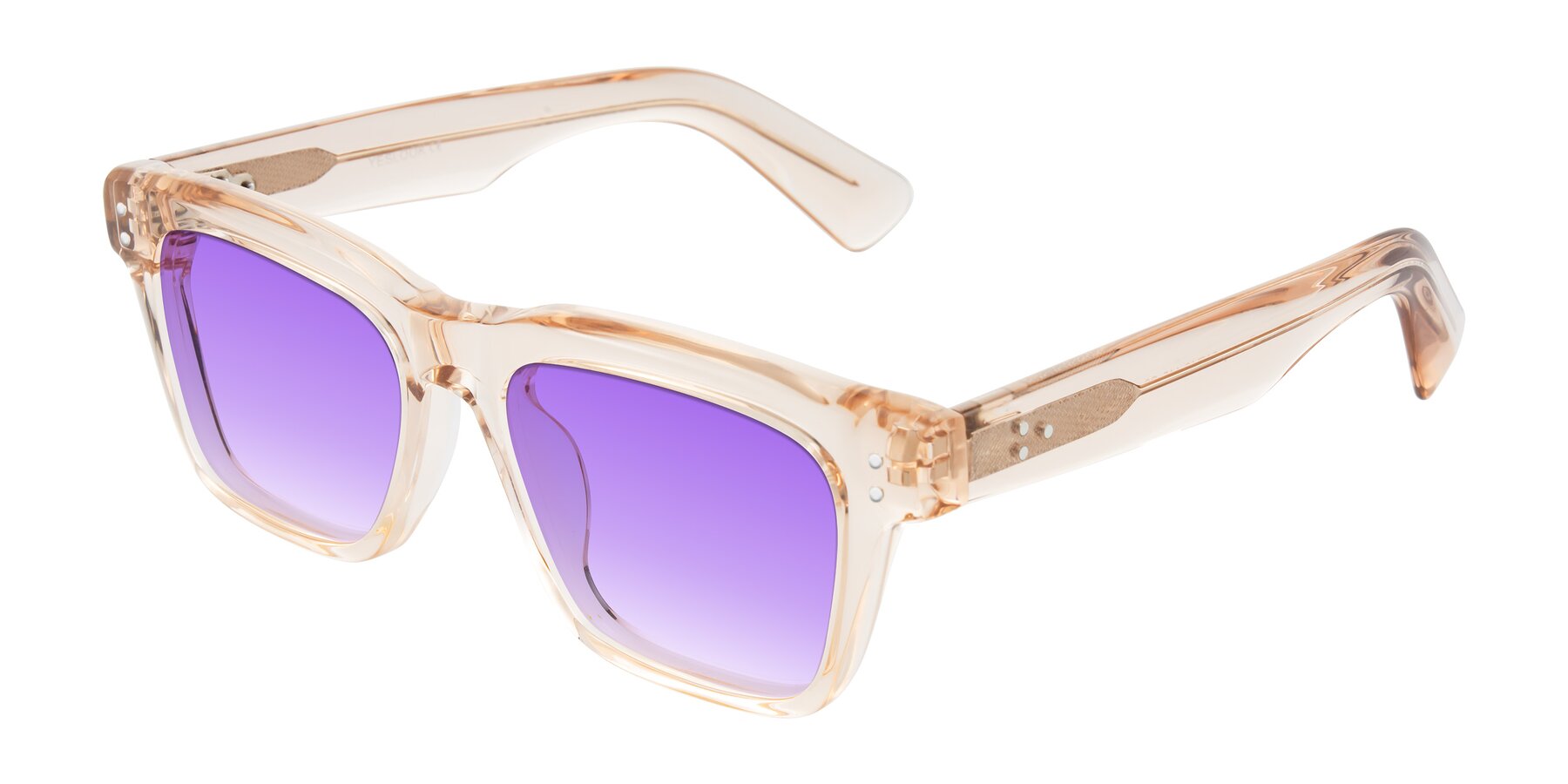 Angle of Paisley in Translucent Brown with Purple Gradient Lenses