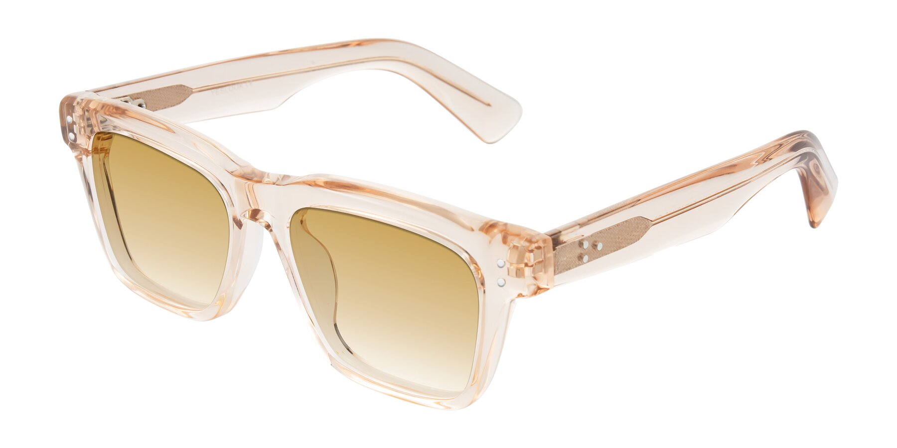 Angle of Paisley in Translucent Brown with Champagne Gradient Lenses