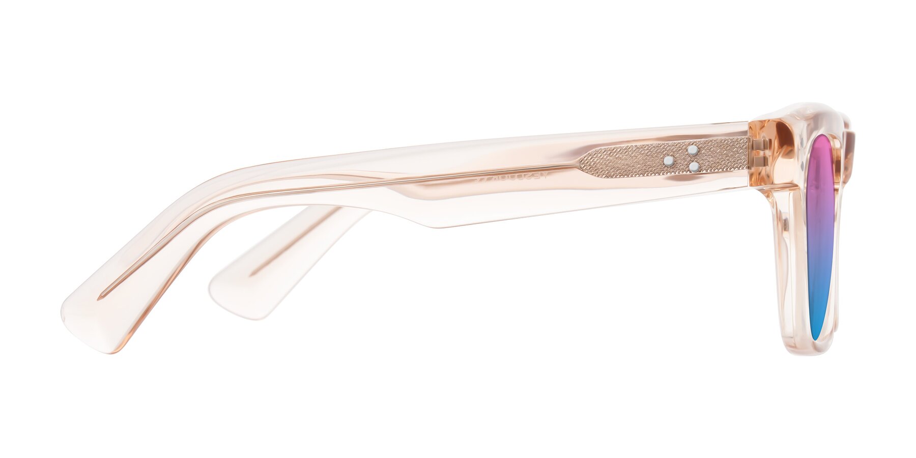 Side of Paisley in Translucent Brown with Pink / Blue Gradient Lenses