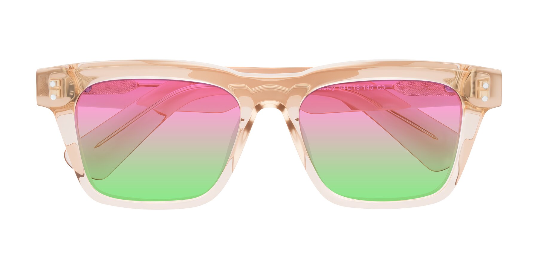 Folded Front of Paisley in Translucent Brown with Pink / Green Gradient Lenses