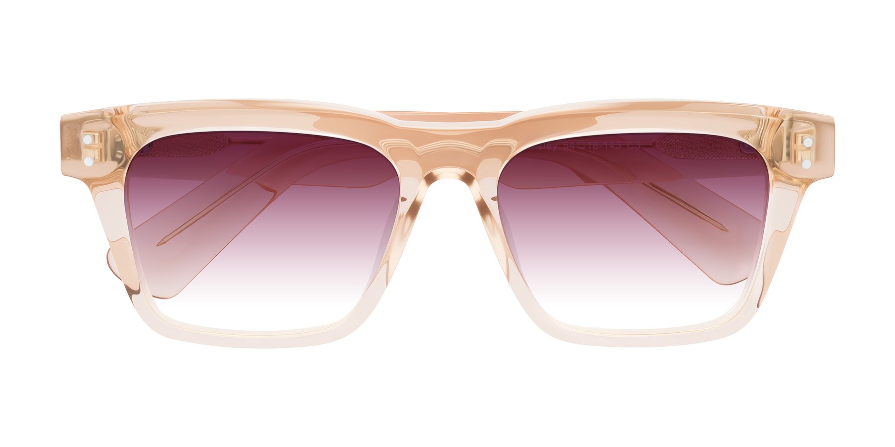 Folded Front of Paisley in Translucent Brown with Wine Gradient Lenses