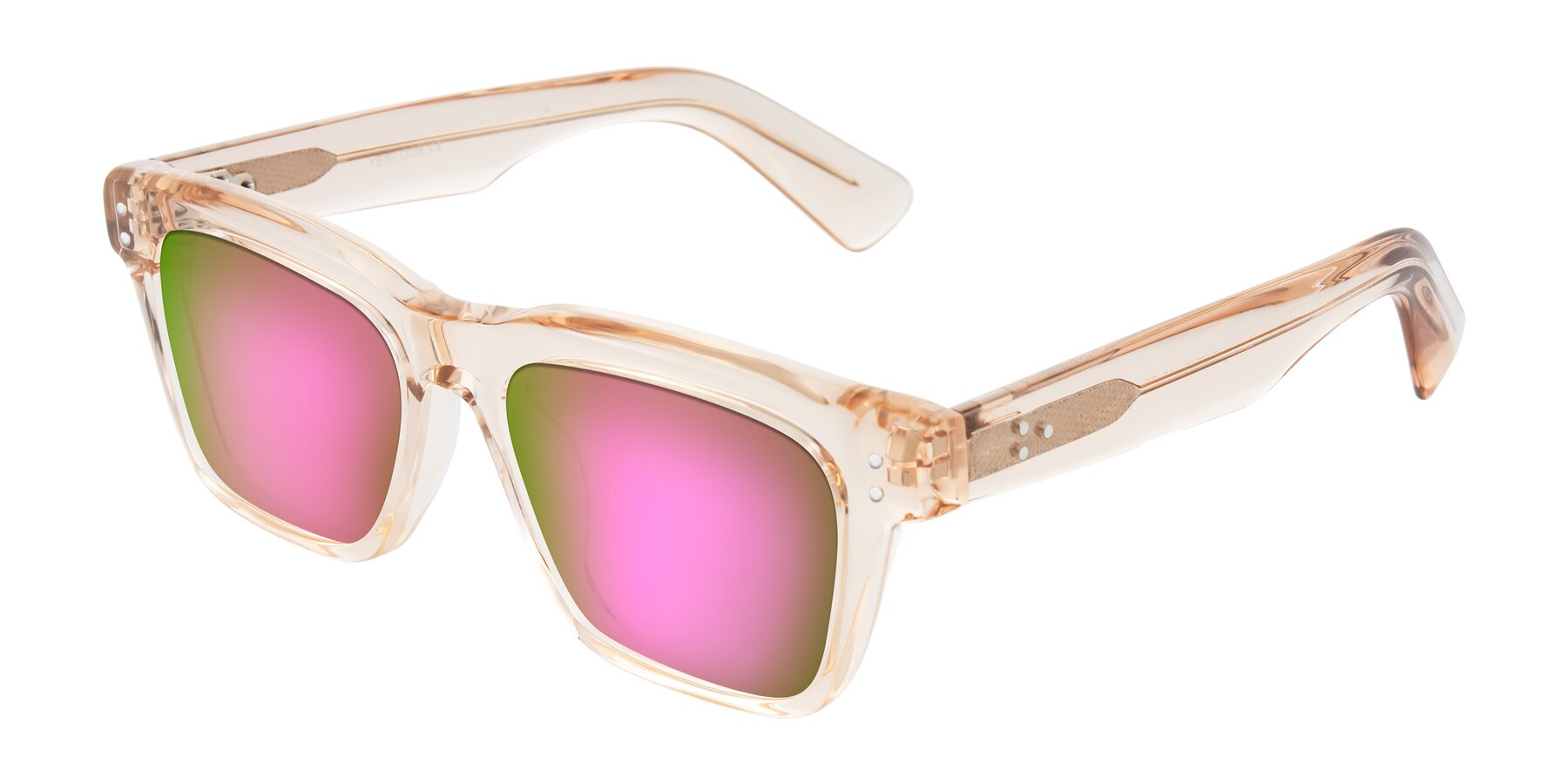 Angle of Paisley in Translucent Brown with Pink Mirrored Lenses