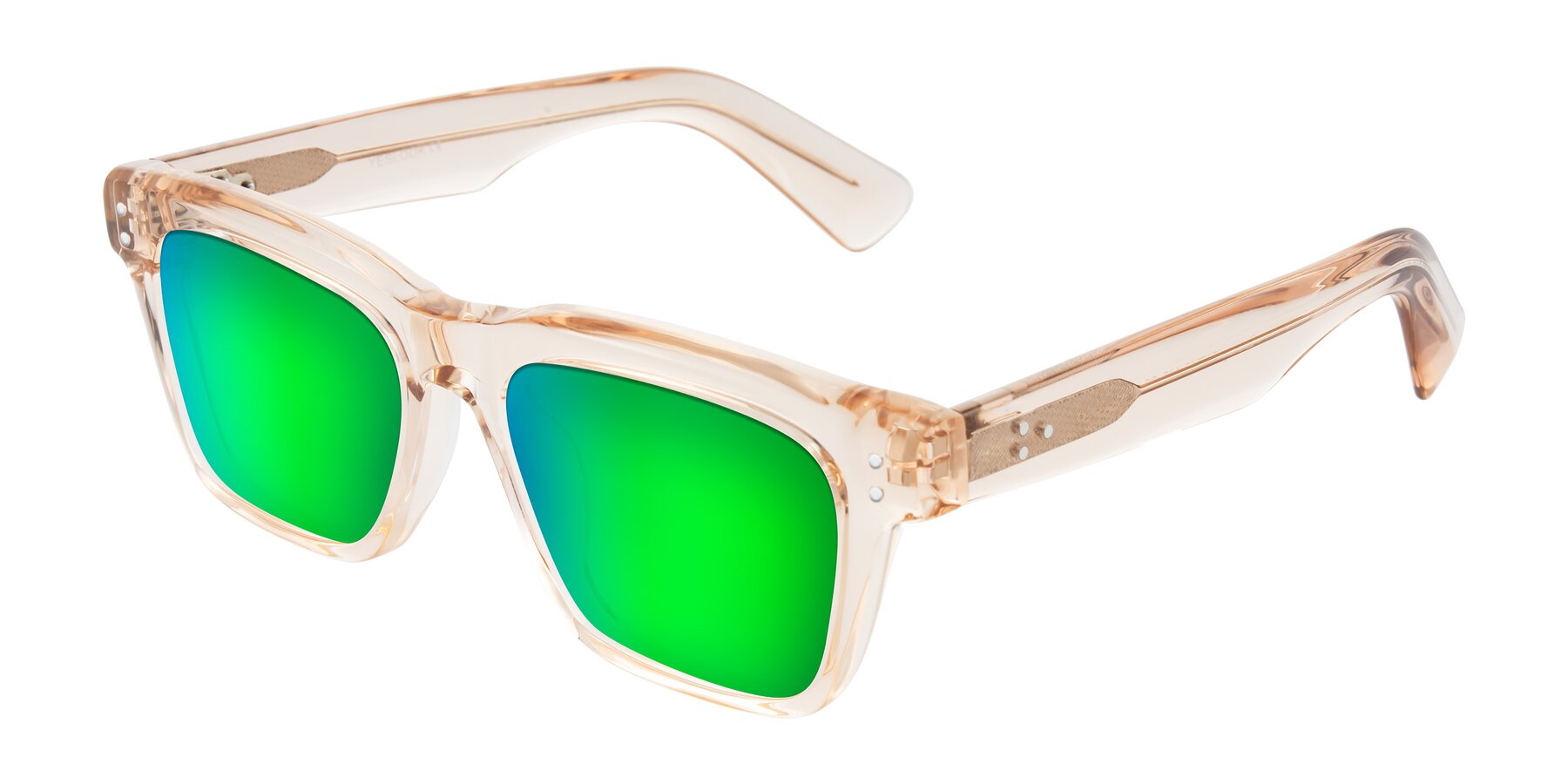 Angle of Paisley in Translucent Brown with Green Mirrored Lenses