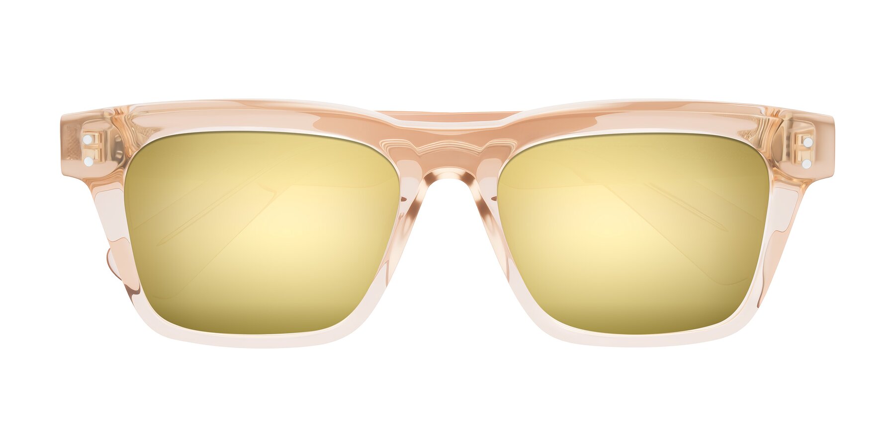Folded Front of Paisley in Translucent Brown with Gold Mirrored Lenses